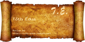 Tóth Édua névjegykártya